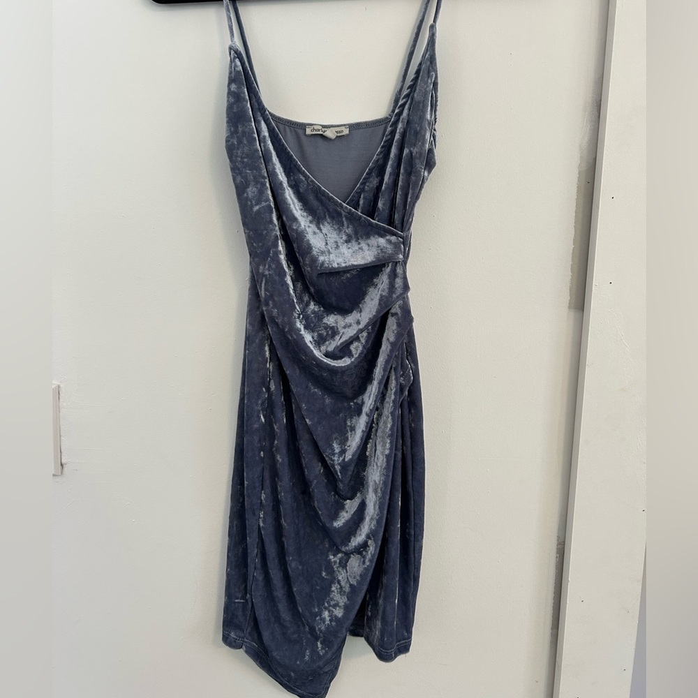 Light blue suede Charolette Russe mini dress size XS